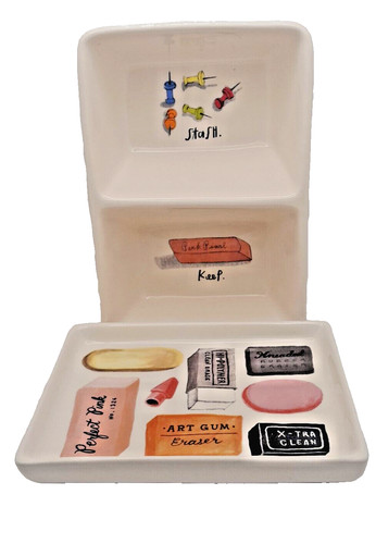 Angela Staehling Sketchbook Series Ceramic Office Trinket Dish Set