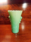 Vintage Fire King Jadeite Vase 5 inch Green Scalloped Bud Flower Art Deco Glass