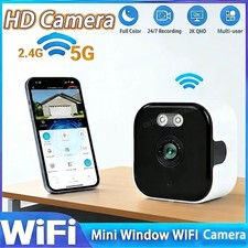 Window Security Camera WiFi 2.4/5GHz 3MP Full Color Night Vision Indoor Mount Uk
