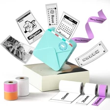Phomemo M02S Mini Printer Smartphone Compatible Thermal Printer Set with Label