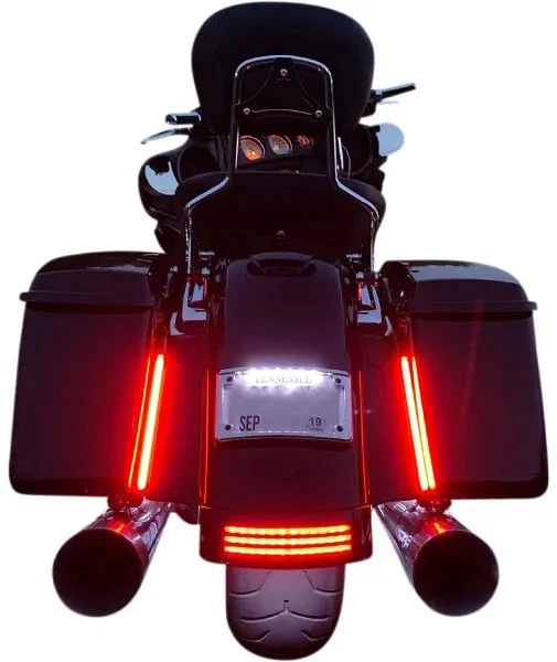 Varillas de plasma Custom Dynamics color rojo 10" Harley Touring y Softail con bolsas Foto 2 de 2