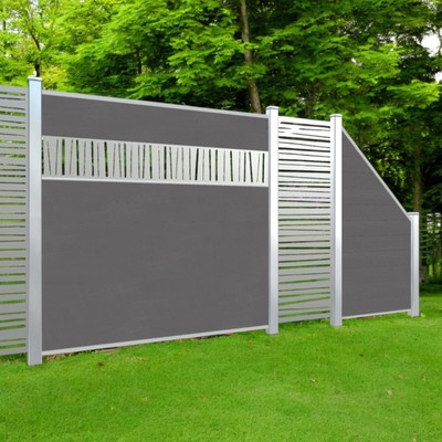WPC Sichtschutz Zaun Sichtschutz Garten Sichtschutzzaun Gartenzaun Komplettset
