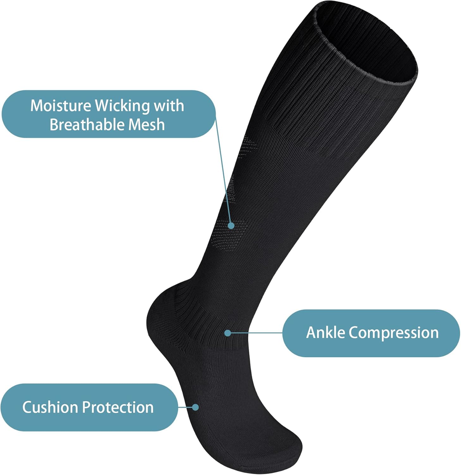 FPAKDH 2 Pairs Kids Soccer Socks for 713 Years Old Breathable Sports