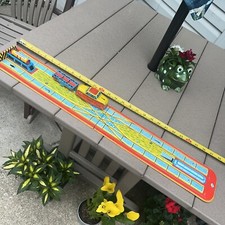 1960s Tin Litho "Switch Dump" WInd-up Train set "Western Germany" Vintage