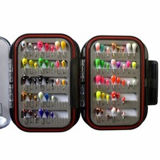 Ice Fishing Jig Kit (72 Tungsten Jigs) with Waterproof Jig Box, Panfish Ice Jigs