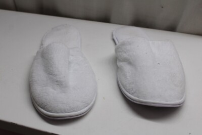 Arus White Men's Comfy Cotton Slippers Turkish Terry Cloth for Spa and Bath 9.0