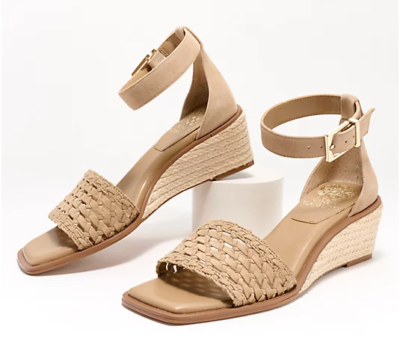 Vince Camuto Adjustable Espadrille Wedge Sandals Bretandi Women's Size 9.5  M Tan | eBay