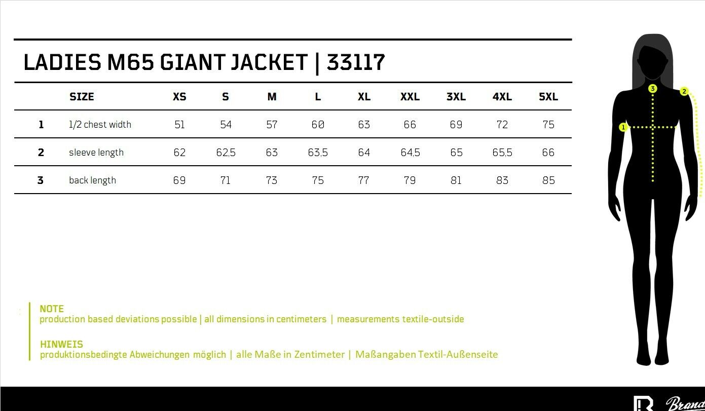 eBay 1 2 M-65 Militär Giant Oliven, Damenjacke | Brandit IN Black Parka Jacke