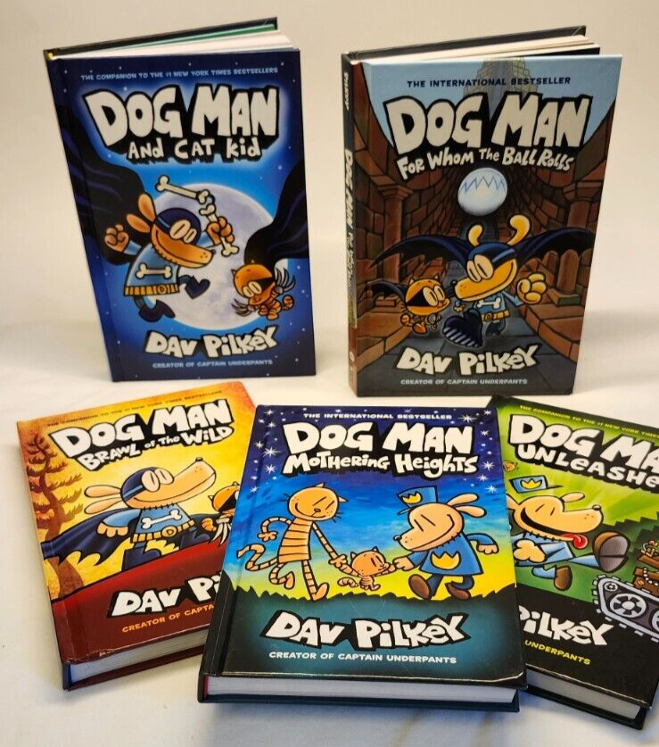 Lot of 5 Dog Man Hardcover Book Series, Various Books By Dav