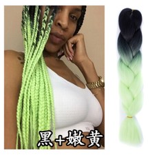 Coloured Twist Braids Synthetic Fiber Jumbo Braiding Basic Tone Green