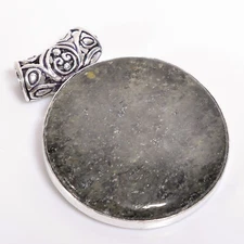 Moss Agate Gemstone Fashion Jewelry Silver Handmade Pendant 2.1" ARP-52