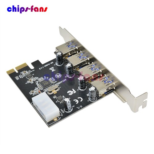 4 Port PCI-E to USB 3.0 HUB PCI Express Expansion Card Adapter 5 Gbps Speed NEW - Picture 4 of 8
