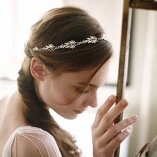 wedding headband bridal hairpiece, rhinestone crystal headband with elastic