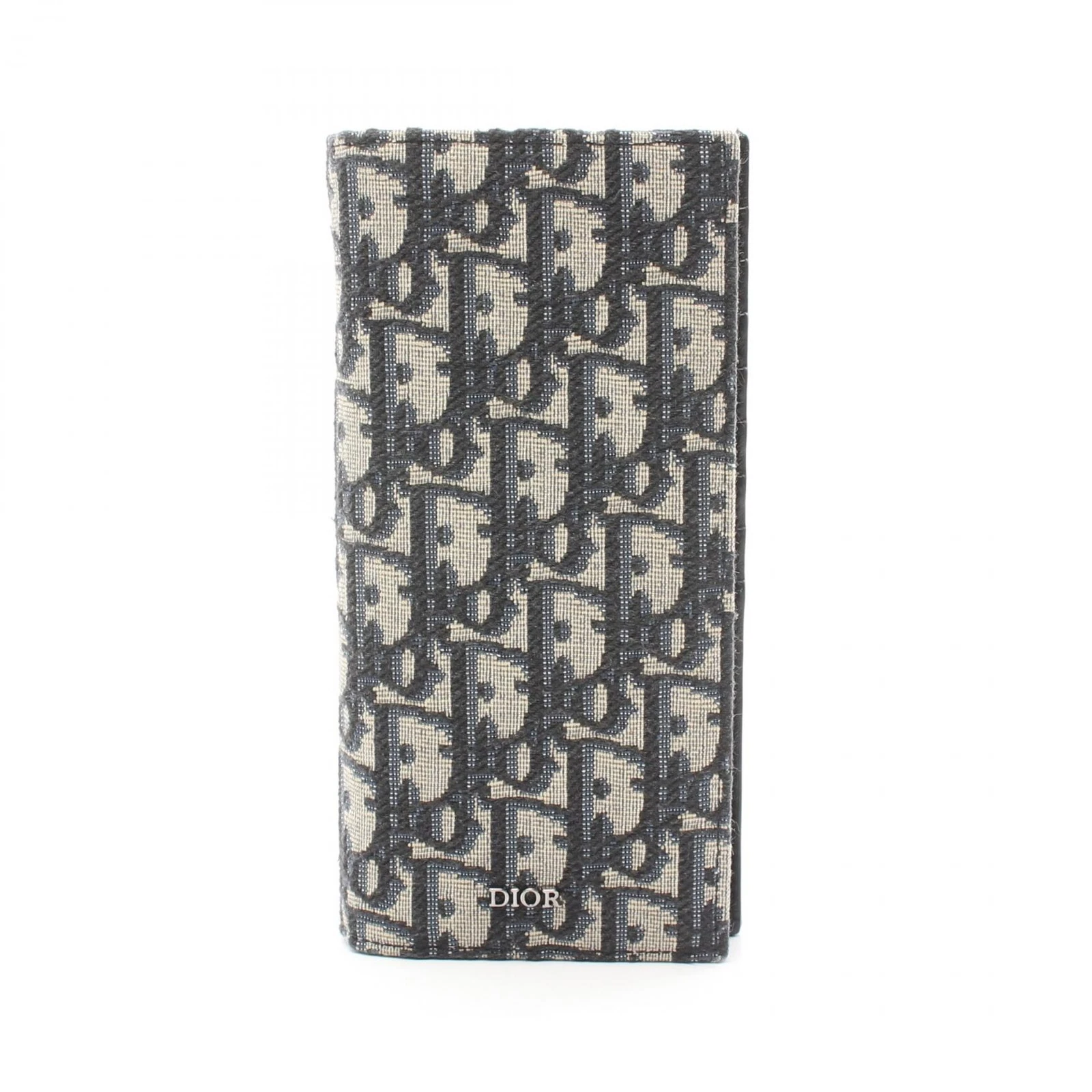 Christian Dior Oblique Vertical Long Portefeuille Bifold Sac à Main 2OBBC002YSE Toile Marine