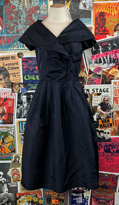 blue vintage swing dress 1950s Teal Blue Retro Double Breasted Lapel Collar Swing Dress, Teal Blue / M main image 0