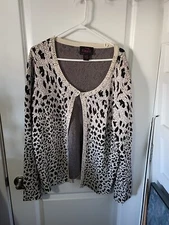Kayla By Tally Taylor Knit Viscose Sweater  Sz 18 Leopard Print