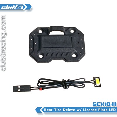 Rear Tire Delete w/ License Plate LED for Axial SCX10 III ( 6V, Waterproof )