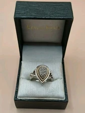 Vintage Sterling Silver Signet Ring - 14k Gold Inner Bezel - Size N