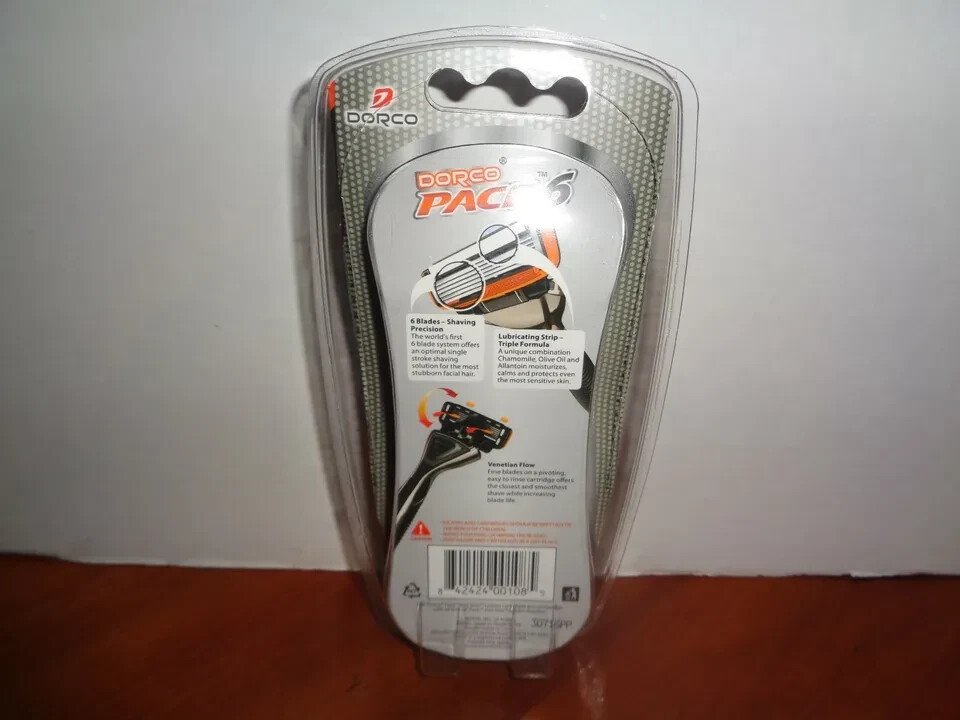 Dorco Pace 6 Razor Handle For Men With 6 Precision Blades With 2 Cartridges 