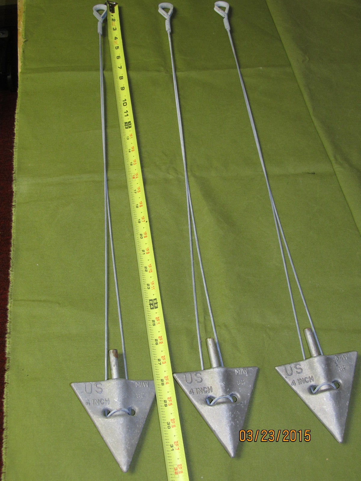 Military 4" Ground Earth Anchor Guy Wire Kit Antenna Tie Down Stake