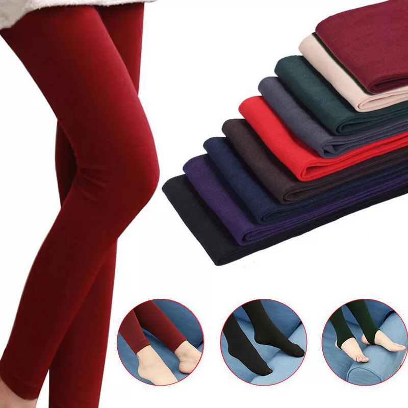 Women's Winter Warm Fleece Lined Thick Thermal Full Foot Tights Pants  Stockings