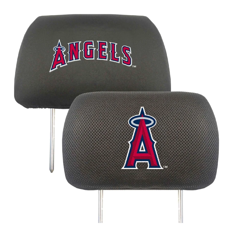 NEW MLB 7PC Set Angels Truck Car Floor Mats/License Plate Frame/ Headrest Covers - Image 3 of 4