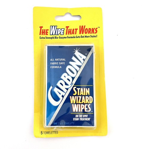 Carbona STAIN WIZARD All-Natural Fabric-Safe CLOTHING STAIN TREATMENT WIPES New - 第 1/4 張圖片