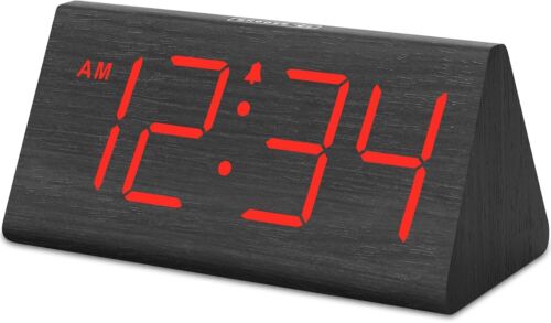 Wooden Digital Alarm Clocks for Bedrooms - Electric Desk Clock