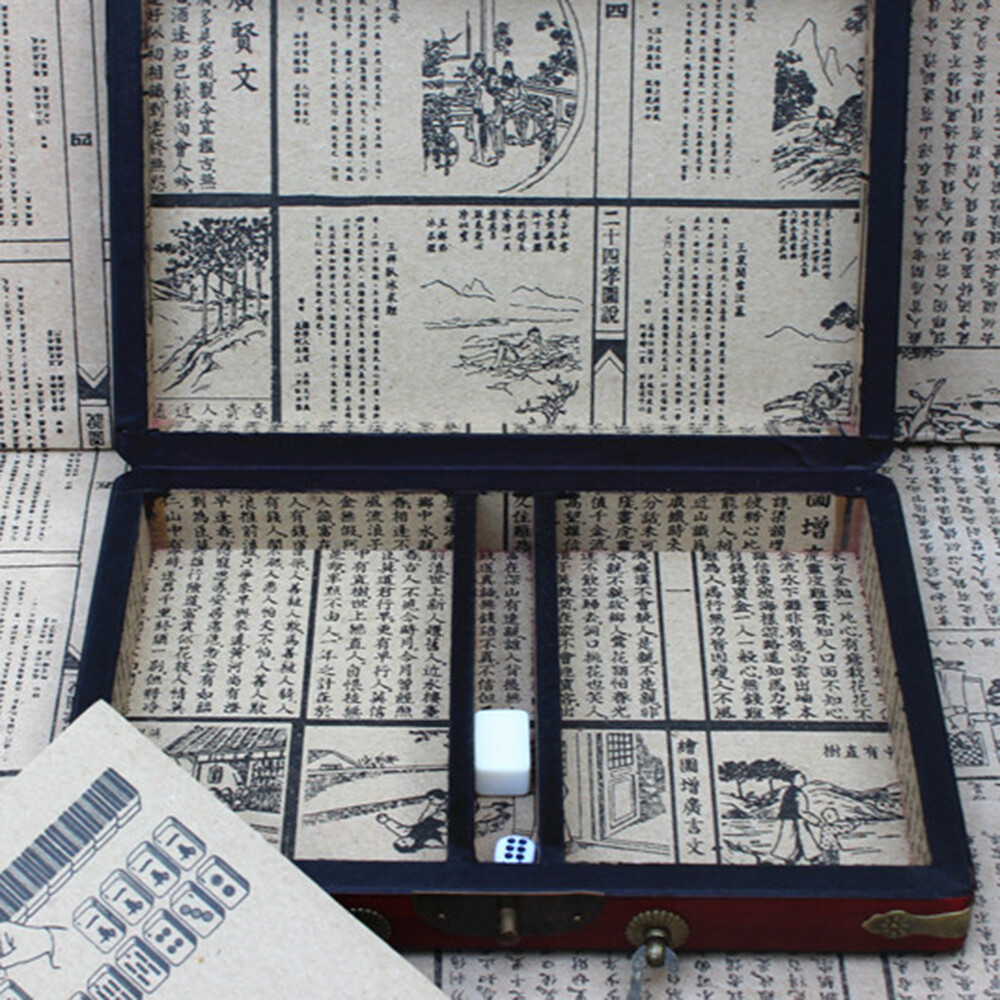 Chinese Numbered Mahjong Set 144 Tiles Mah-Jong Set Portable