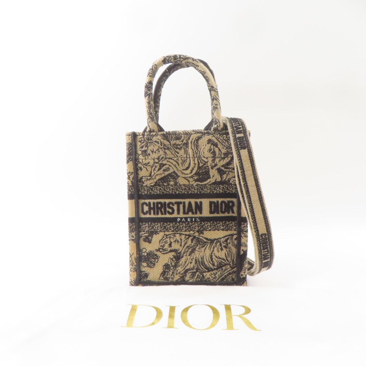 CHRISTIAN DIOR CD GHW Mini Vertical Dior Book Tote 2 Way