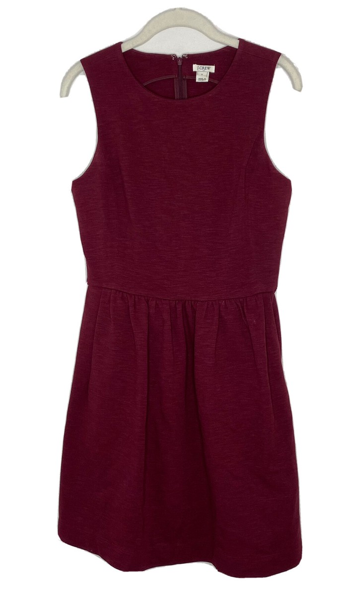 j crew burgundy dress J Crew Dress Womans 0 Sleeveless Wool Burgundy Formal Wedding Holiday  Christmas