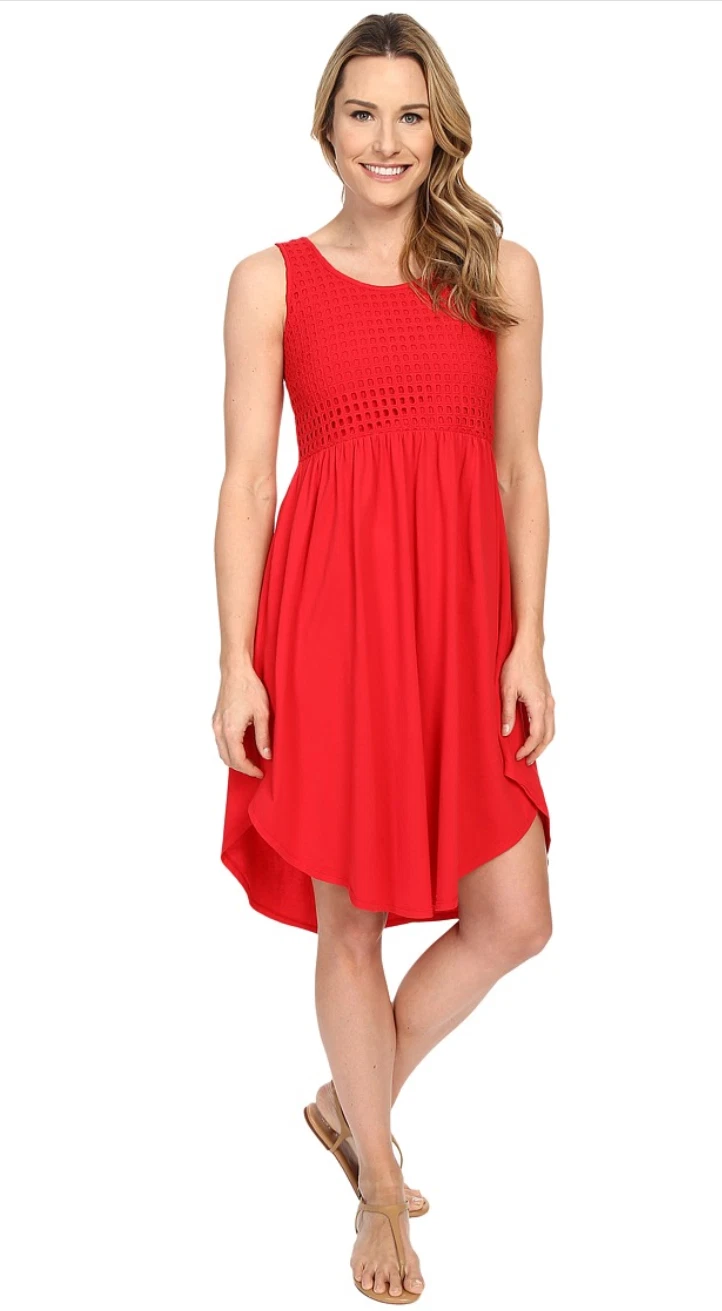 Mod o doc Robe débardeur femme Zinnia Supreme jersey panneau à œillets rouge taille M