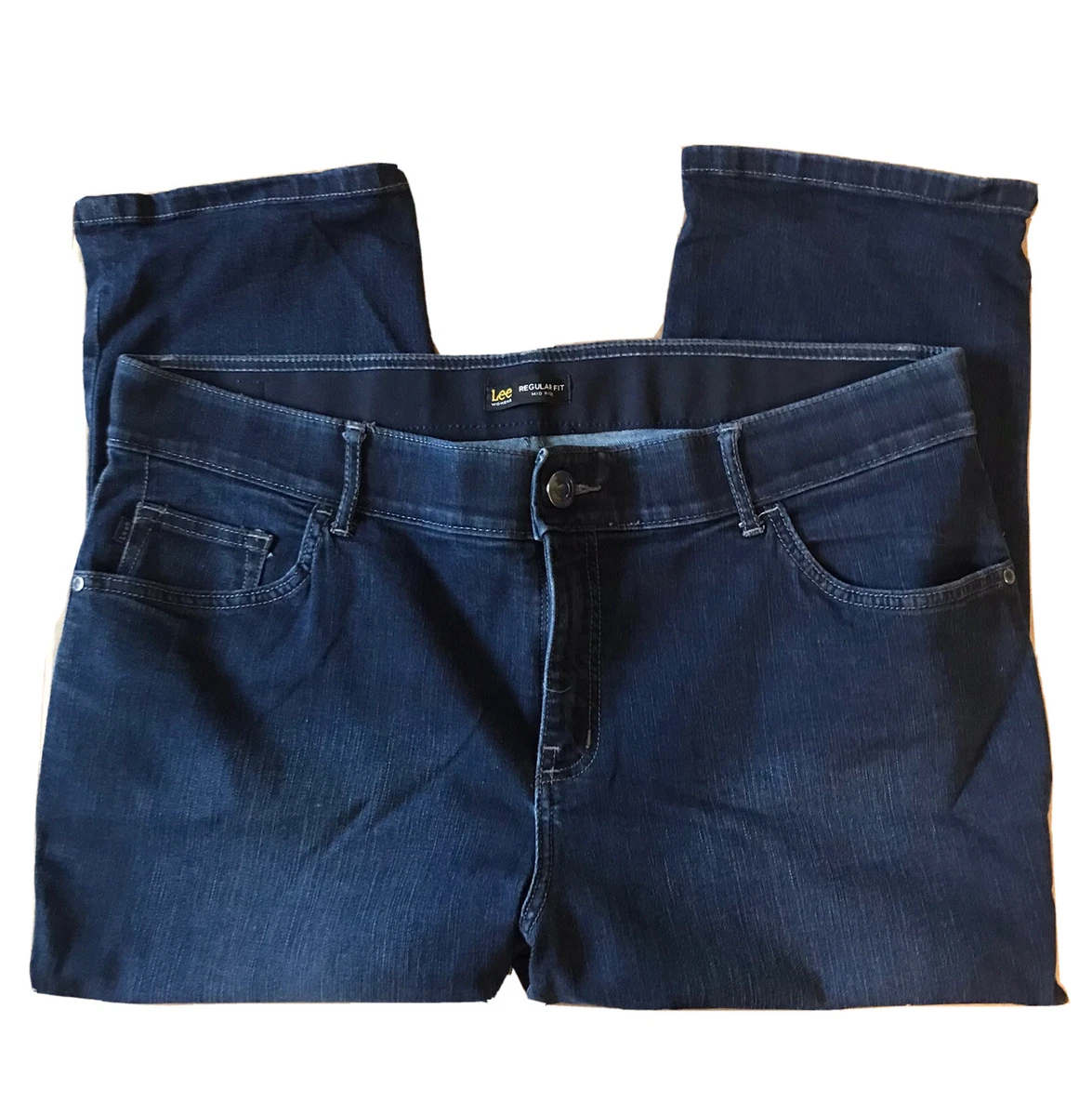 Lee.Easy Fit Capri Jeans.Regular Fit.Mid Rise.Stretch.Dark Wash