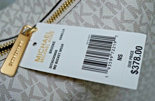 NUEVO CON ETIQUETAS MICHAEL KORS 2 piezas BOLSO Y CARTERA BROOKE Sig MEDIANO Top Cremallera Cubo En VAINILLA - Imagen 11 de 12