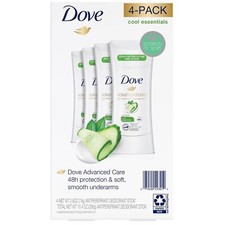 Dove Antiperspirant Deodorant Cool Essentials, 2.6 Ounce Pack of 4 