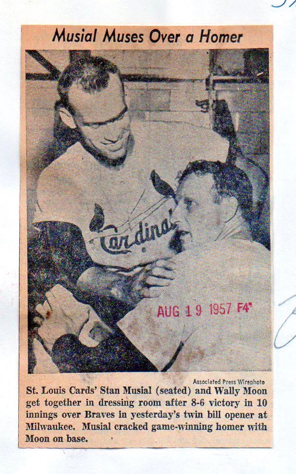 STAN THE MAN MUSIAL AUTOGRAPHED WIRE PHOTO PICTURE - Image 4 of 4