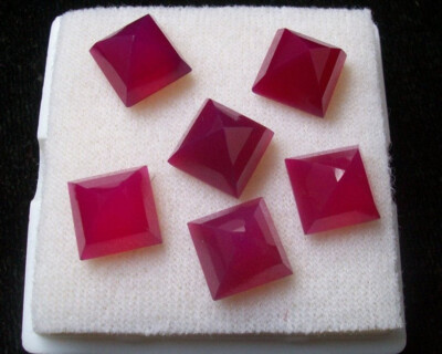 Rani Chalcedony Square Faceted Cut Loose Gemstone 5mm To 20mm Wholesale Lot