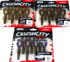 Rapala "Crush City" Cleanup Craws (Lot of 3-Packs-7 Per Pack-CC-3-02)