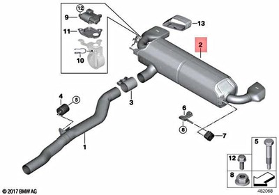 Genuine BMW G11 G32 640i 640iX 740i Rear Silencer With Exhaust 