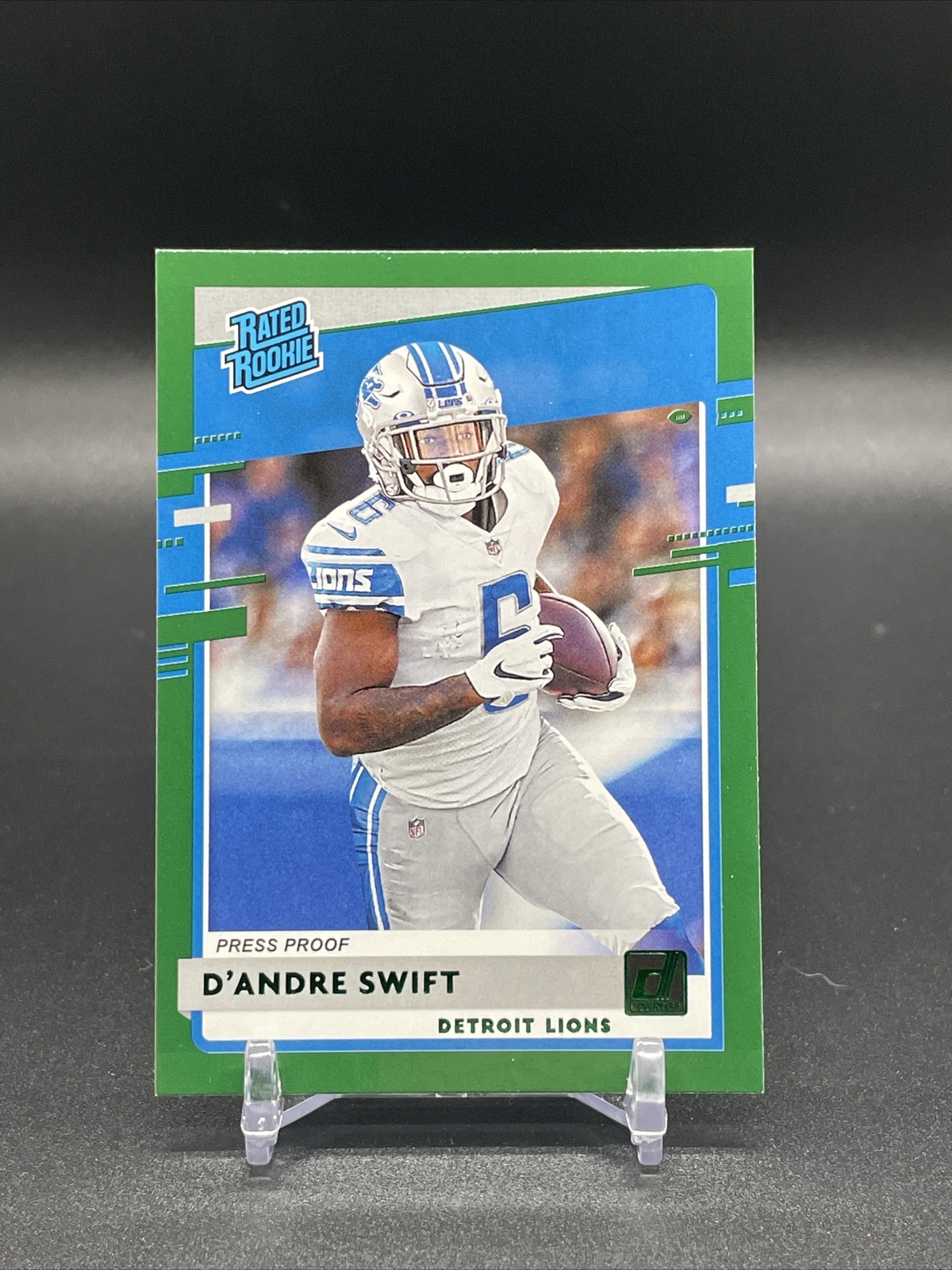 2020 Panini Donruss D'Andre Swift RC #309 GREEN PRESS PROOF Parallel