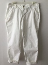 Khakis By Gap Womens Pockets White Vintage Rolled Crop Casual Pants Size 6R