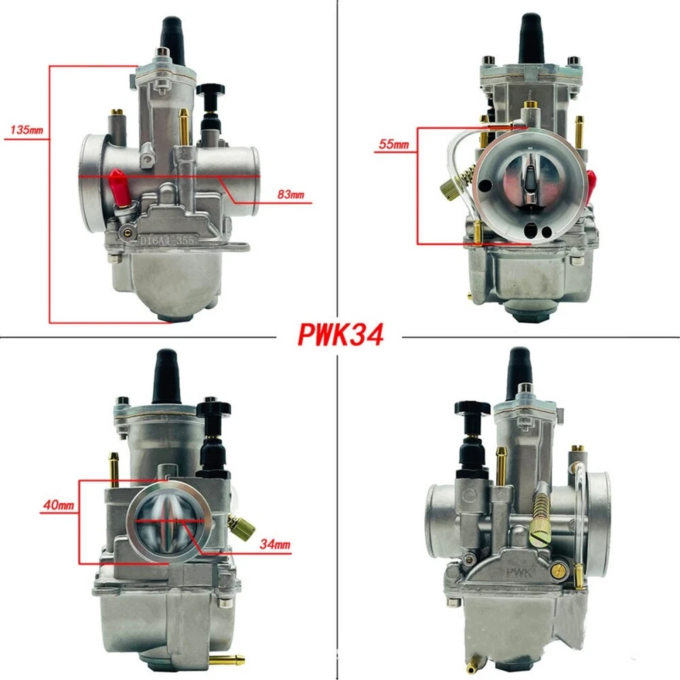 Carburador lateral plano de carreras PWK34 34 mm para Honda CBR300R 2015-2017 BMWG310R Foto 3 de 4
