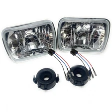 7X6 Glass Lens Headlight Glass Conversion 5x7 Kit to H4/9003 Bulb Type Housing