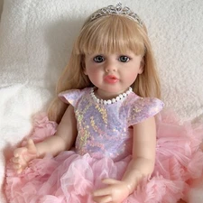 Realistic Baby Girl Doll Reborn Toddler 22in Soft Full Vinyl Silicone Baby Doll