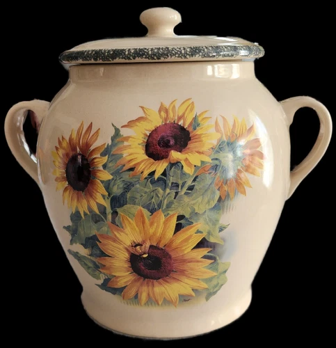 Sunflower by Home and Garden Party Large Canister with Lid and Handles
