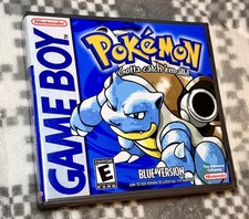 Authentic Pok mon Blue Version Game Boy Cartridge  Case, New Battery, Saves