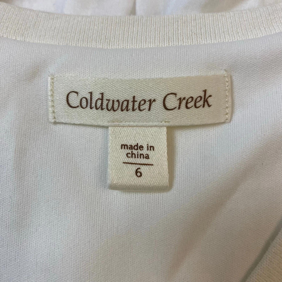 Coldwater Creek белый вязаный лиф отверстие кружева богемное макси платье размер 6 Cottagecore - Изображение 2 из 4