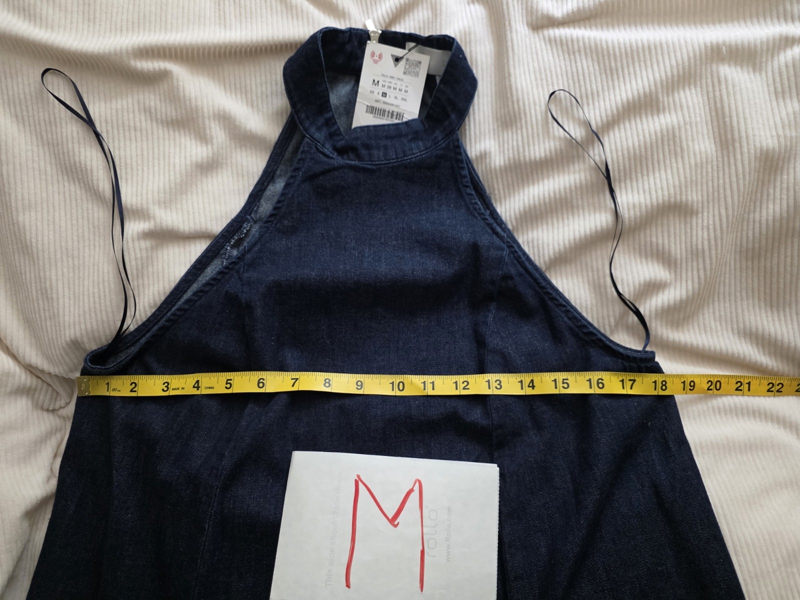 ZARA TRF halter denim dress dark blue BNWT
