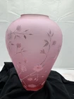 fenton art glass hand painted vase