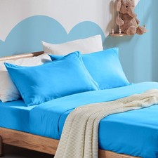 Kids Queen Bed Sheets Set 4-Piece - Super Soft Cute Kids Sheet Set with Fla...